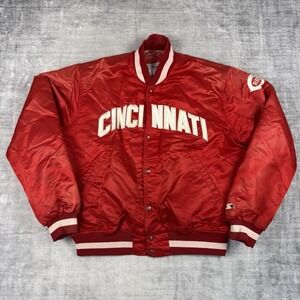 Vtg Cincinnati Reds Jacket Mens XL Red 90s MLB Baseball Starter Satin Bomber